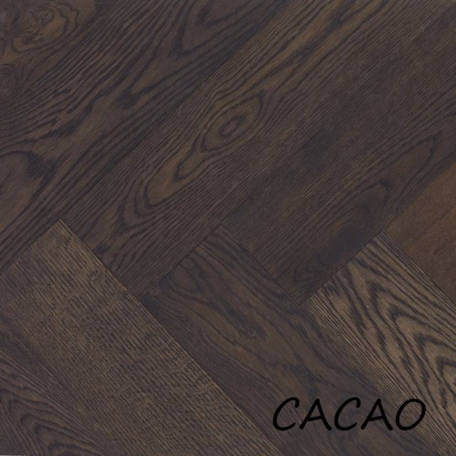 Visgraat eiken rustiek 13cm - cacao